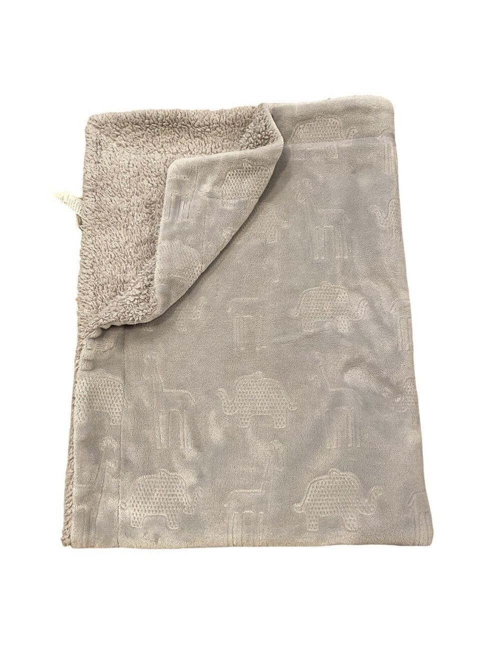Jimco Lamp Elephant Baby Blanket Gray Soft Sherpa Throw Lovey Embossed